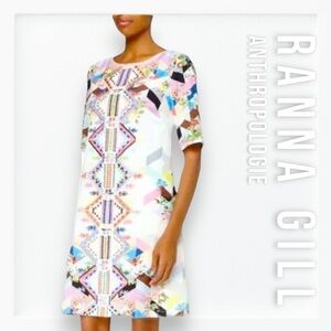 NWT Ranna Gill Half Sleeve Geometric Embroidered Dress sz XS